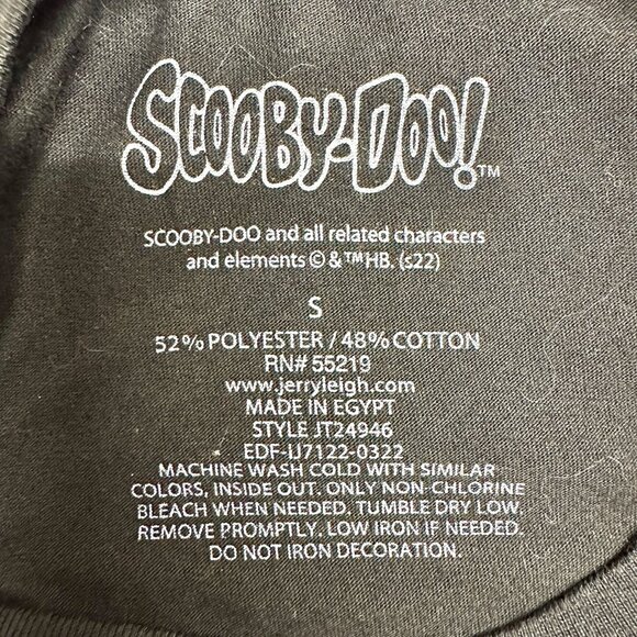 Scooby-Doo Graphic T-Shirt Small Black Multicolor Graphic Poly Cotton Blend - Picture 4 of 5